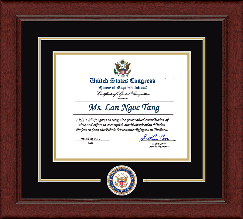 Lan Tang's US Congress Certificate 20190330